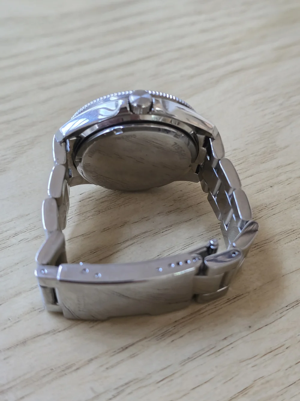Fossil Silver and White Crystal-Accented Stainless Steel Watch